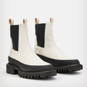 ALL SAINTS | Black and White Harlee Chunky Platform Boots Size 37 (US Size 7)